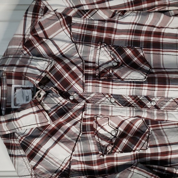 BKE Mens Size Large Long Sleeve Button Down Plaid Western Style Yokes - Picture 2 of 9